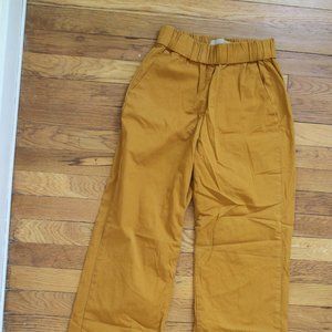 everlane wide leg high waist pants, goldenrod/mustard size 00